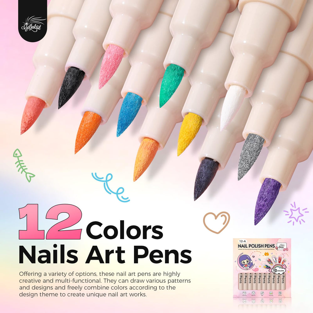 GELLAKTIK open pens layout showing colors and caps for easy access