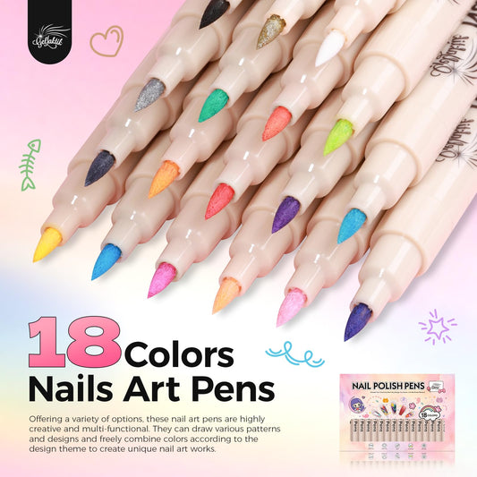 GELLAKTIK fine 0.7mm pen tip close-up for precise nail lines