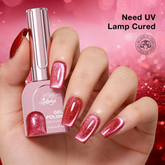 GELLAKTIK application on nails with magnet creating 3D cat-eye effect for bold style