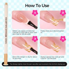 GELLAKTIK pen held next to a fingertip for scale to show compact size and ergonomic grip