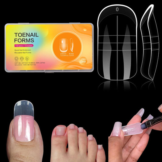 GELLAKTIK front packaging showing 150-piece toe forms and organizer box for neat storage