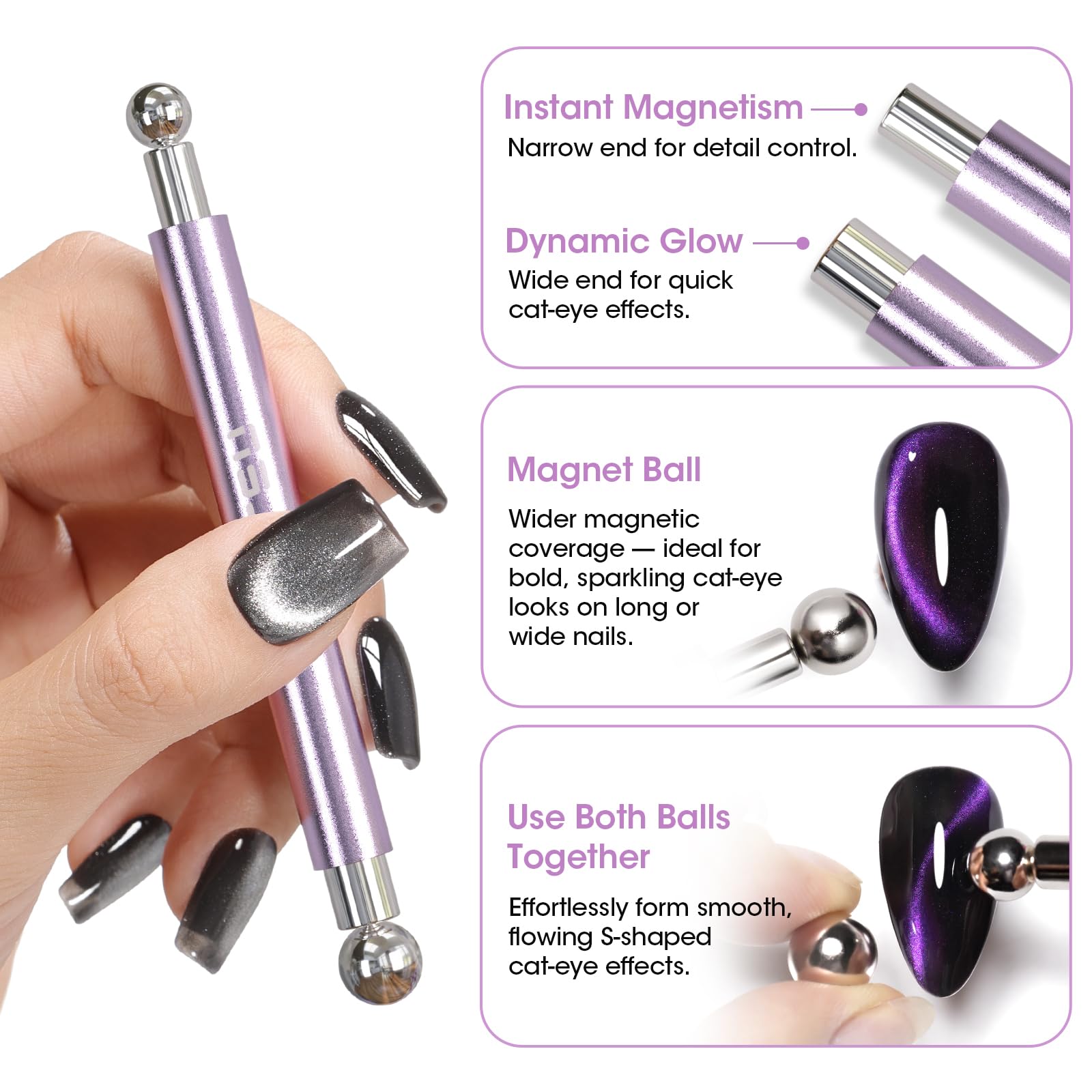 GELLEN 8mm and 10mm ball magnets detail for bright bead highlight effects