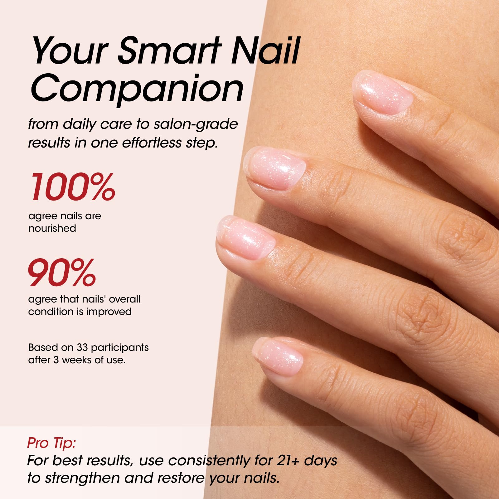 GELLEN before-and-after nails illustrating ridge filling and brighter look benefit