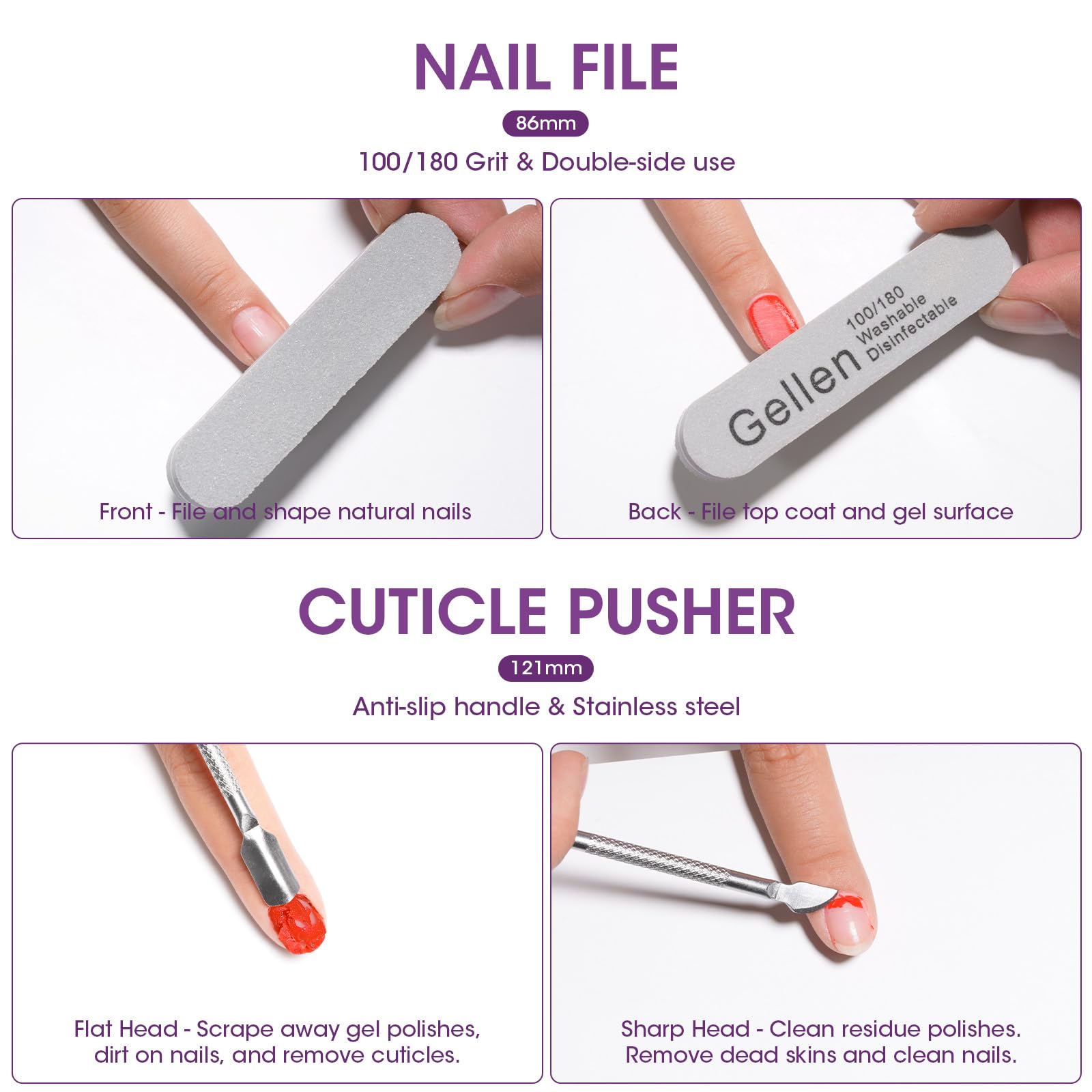 GELLEN clean nails after removal demonstrating smooth, residue-free finish advantage