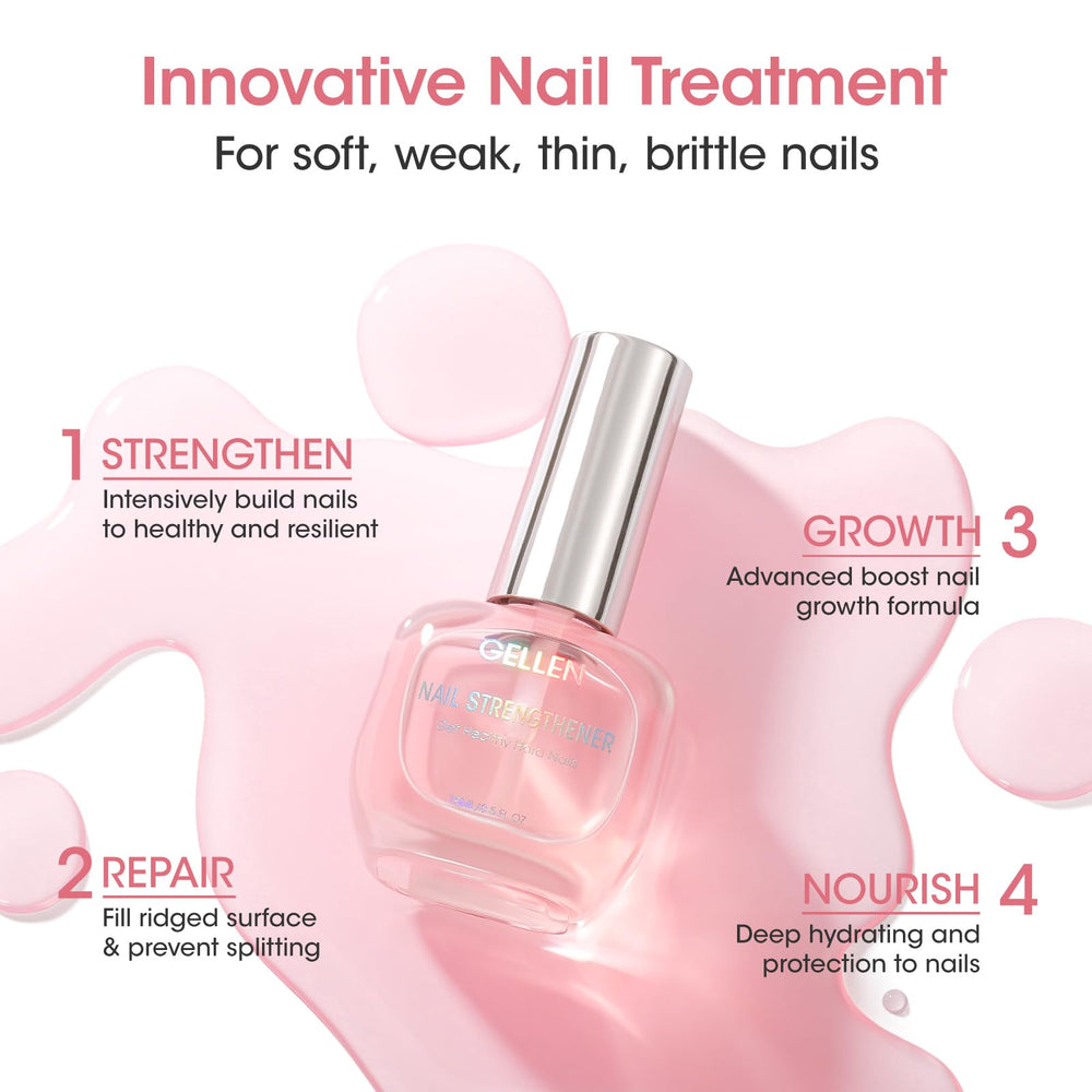 GELLEN applying serum on a fingernail, illustrates easy daily application