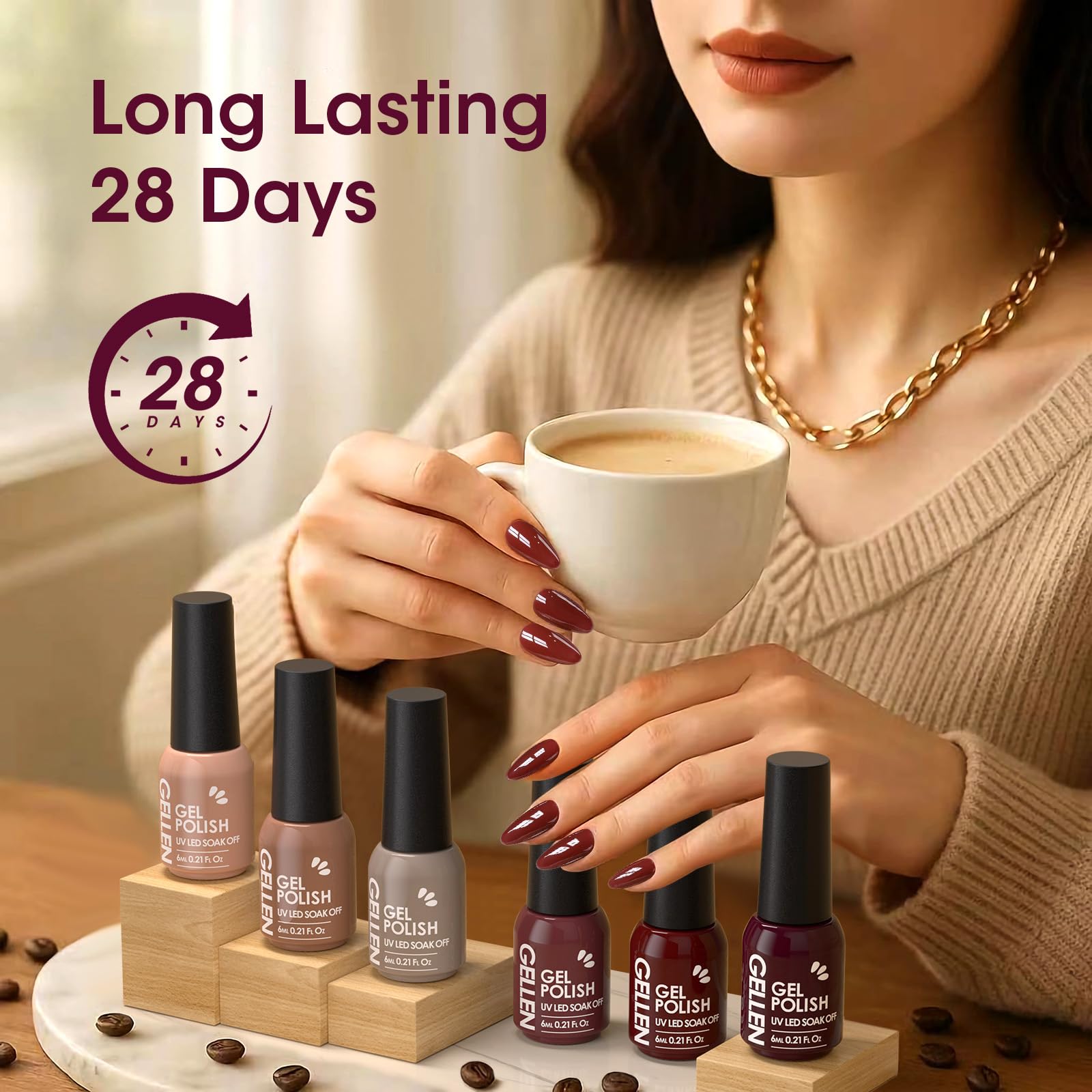 GELLEN application on fingers illustrating easy at-home use benefit