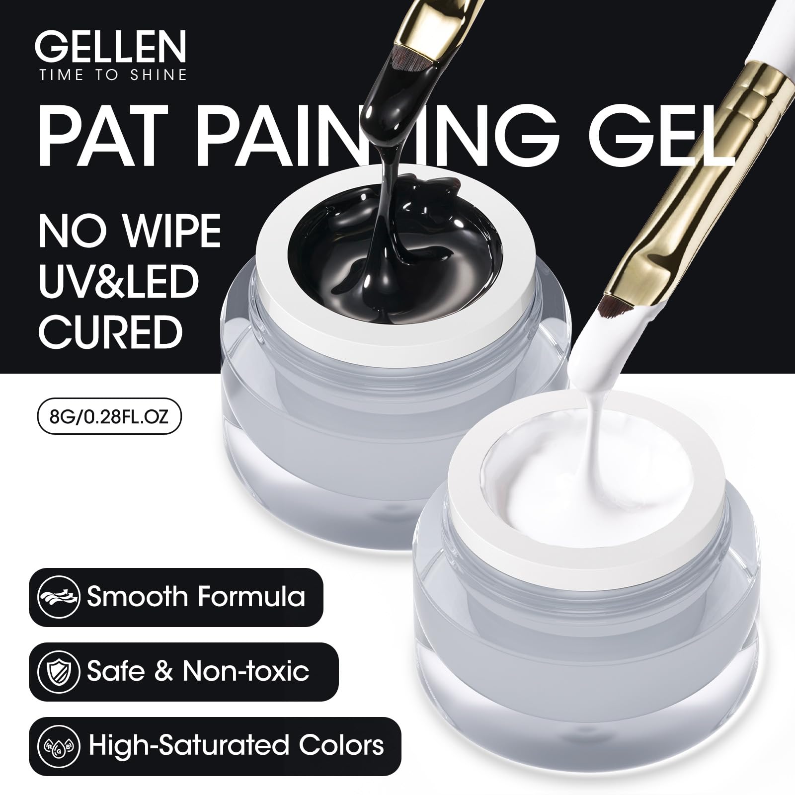 GELLEN gel applied to a natural nail tip, demonstrating compatibility and finish