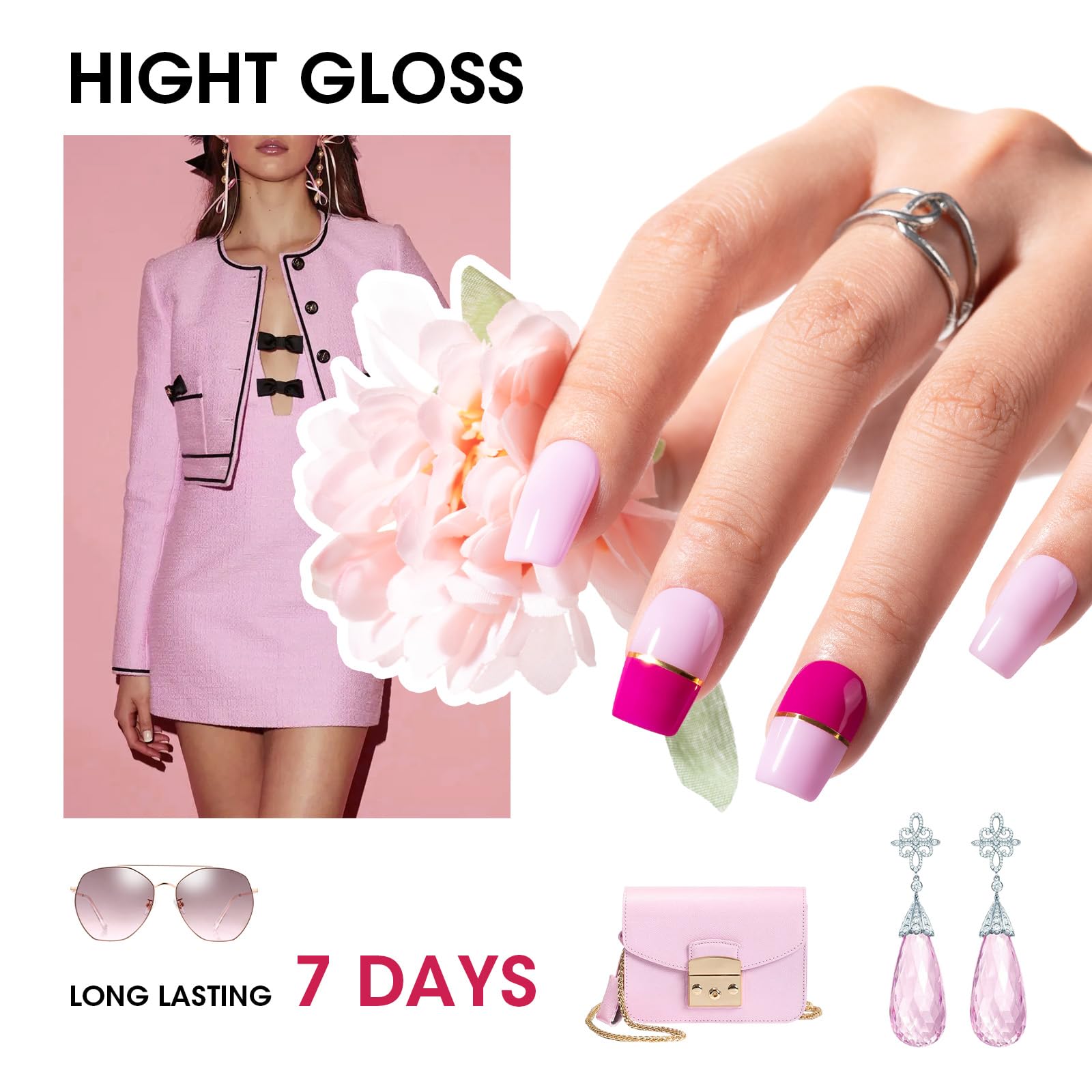 GELLEN polish applied on natural nails for quick-dry, salon look
