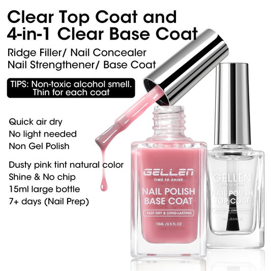 GELLEN base coat bottle close-up highlighting dusty pink tint benefit