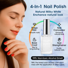 GELLEN milky tint swatch on nail demonstrating natural coverage benefit