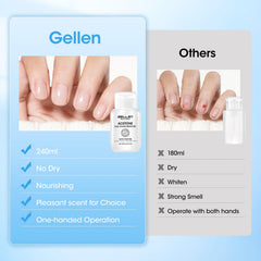 GELLEN before and after gel removal demonstrating effective lift and cleaner nails