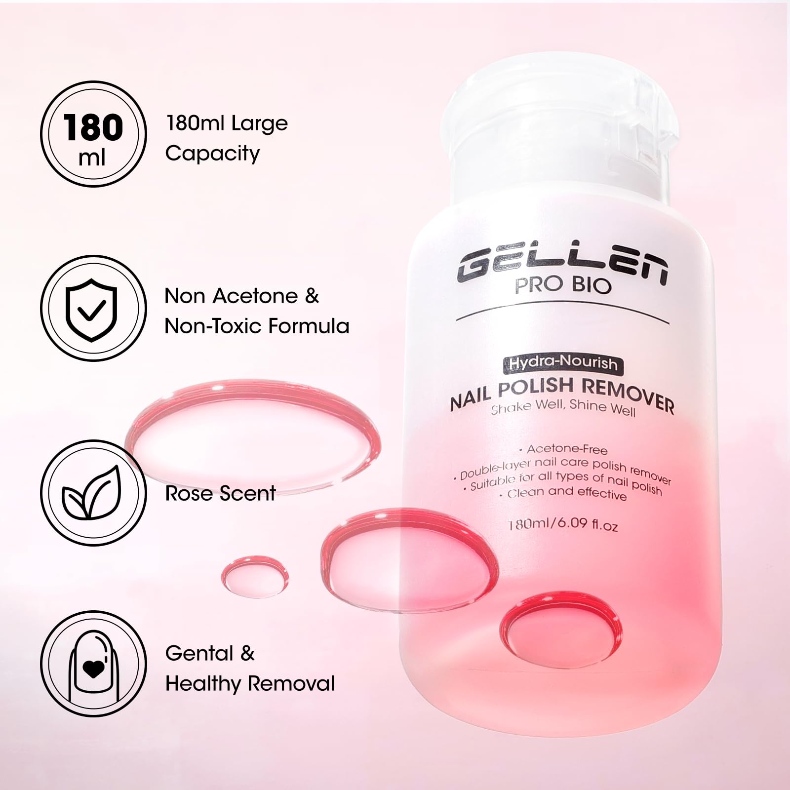 GELLEN before and after nails showing cleaner finish and reduced whitening benefit