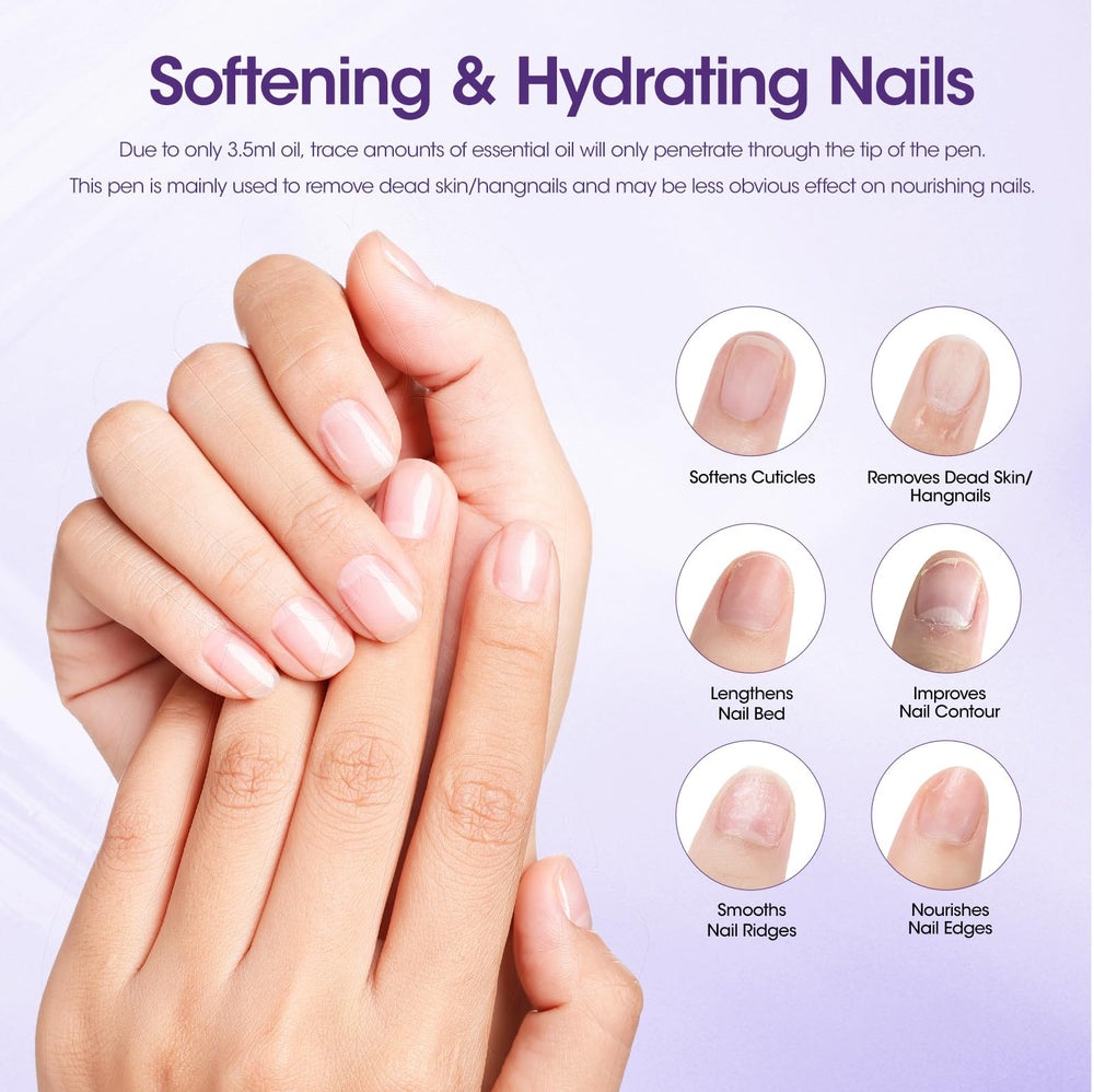 GELLEN before and after nails illustrating softer cuticles and cleaner nail edge
