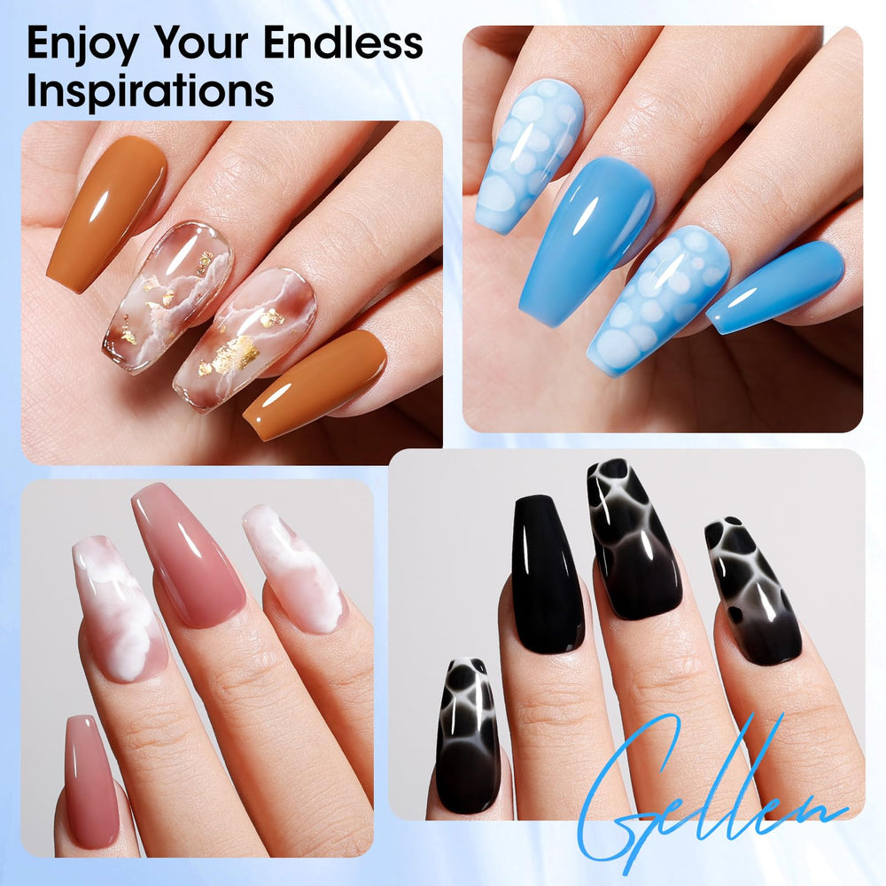 GELLEN DIY manicure lifestyle shot, demonstrating quick, creative at-home results