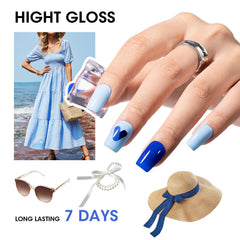 GELLEN pedicure footshot showcasing blue polish ideal for beach-ready toes