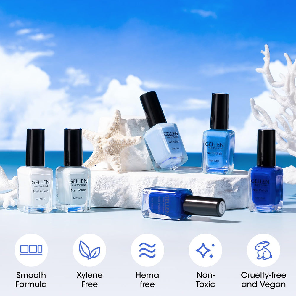 GELLEN ingredients label close-up showing HEMA-free and toxin-free formula