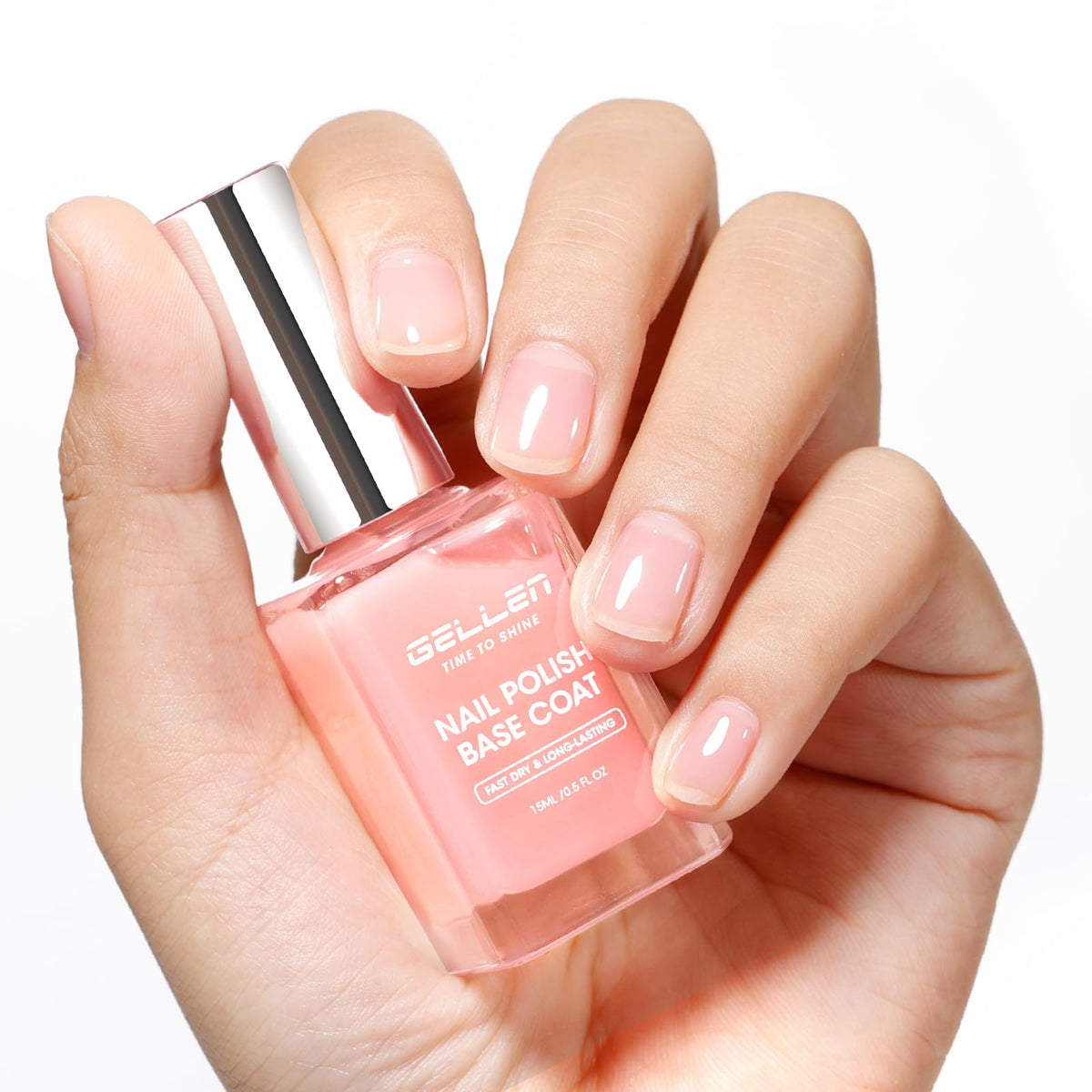 GELLEN bottle front view showing label and milky-pink tint for natural finish
