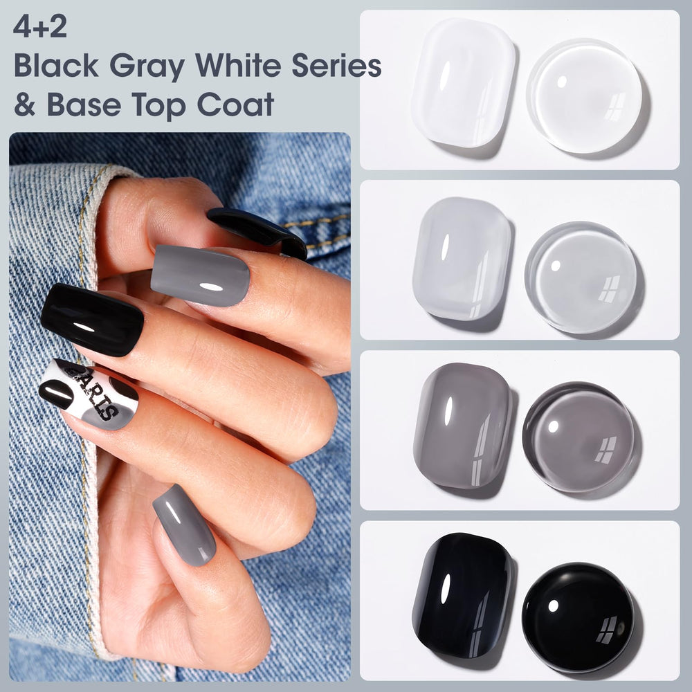 GELLEN grouped bottles showing black white and grays for varied looks and versatility