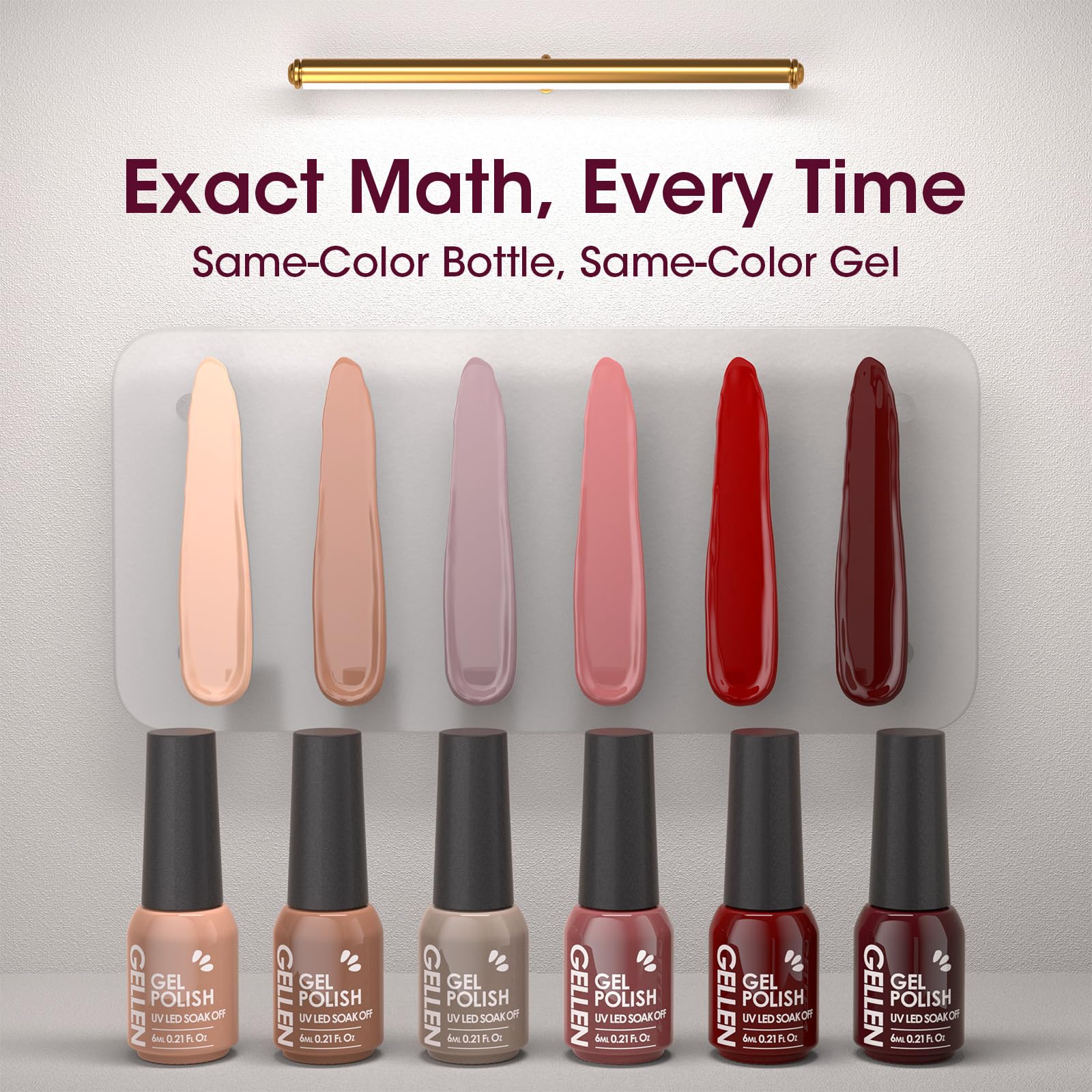 GELLEN brush stroke swatch demonstrating smooth, even coverage benefit