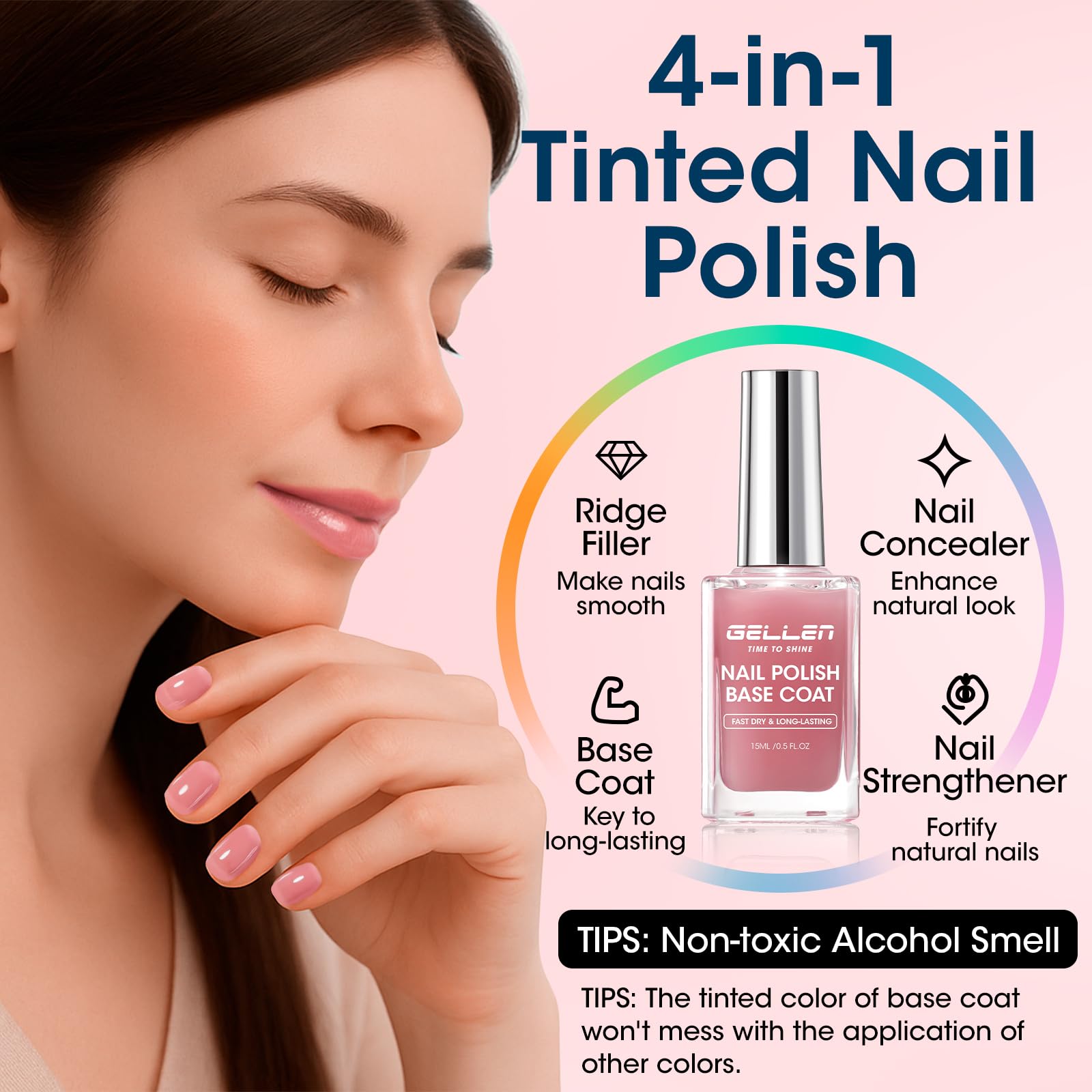 GELLEN brush stroke on swatch card showing smooth application benefit