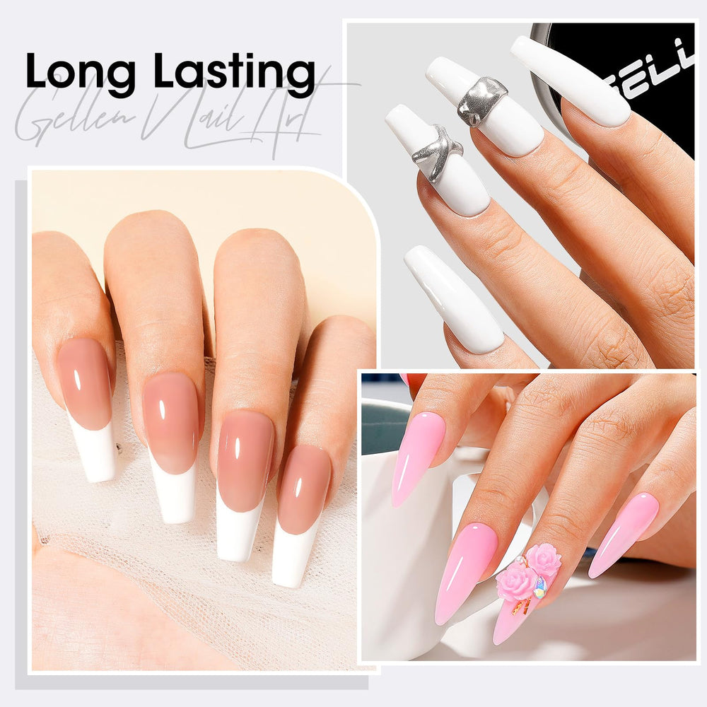 GELLEN cured nails glossy finish demonstrating long-lasting shine