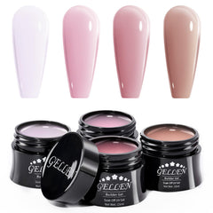 GELLEN front packaging showing four 15ml builder gel tubes and gift box, clear presentation benefit