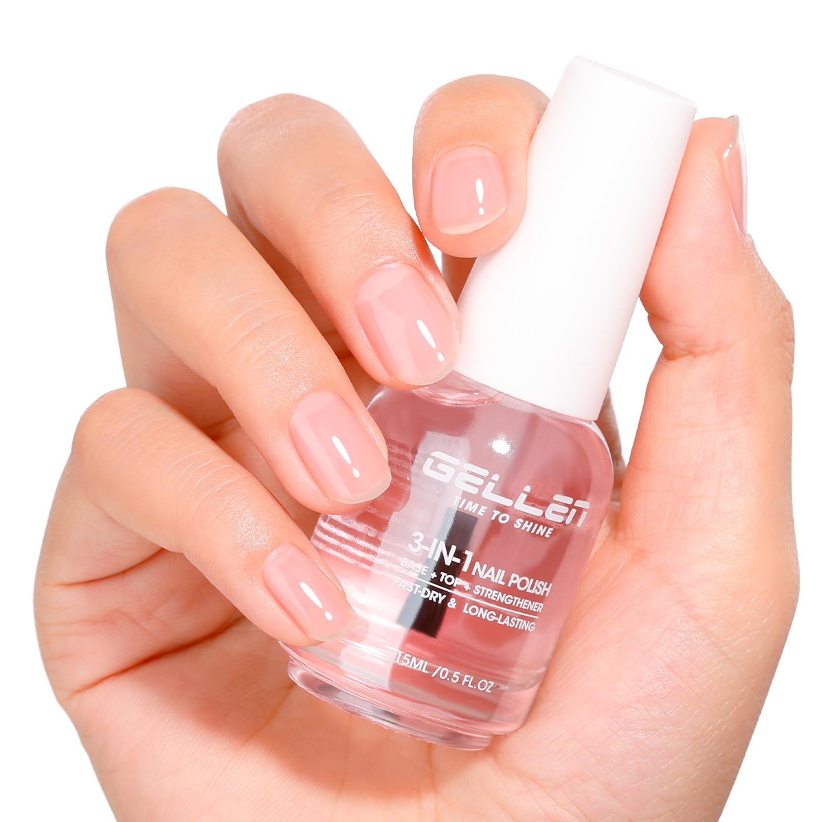 GELLEN front bottle view showing clear strengthener and glossy finish benefit