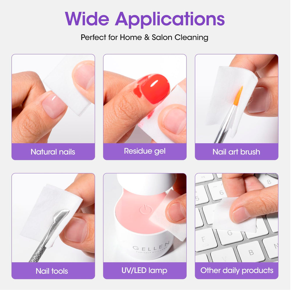 GELLEN close-up label view highlighting formula details benefit: gentle acetone-free cleaning