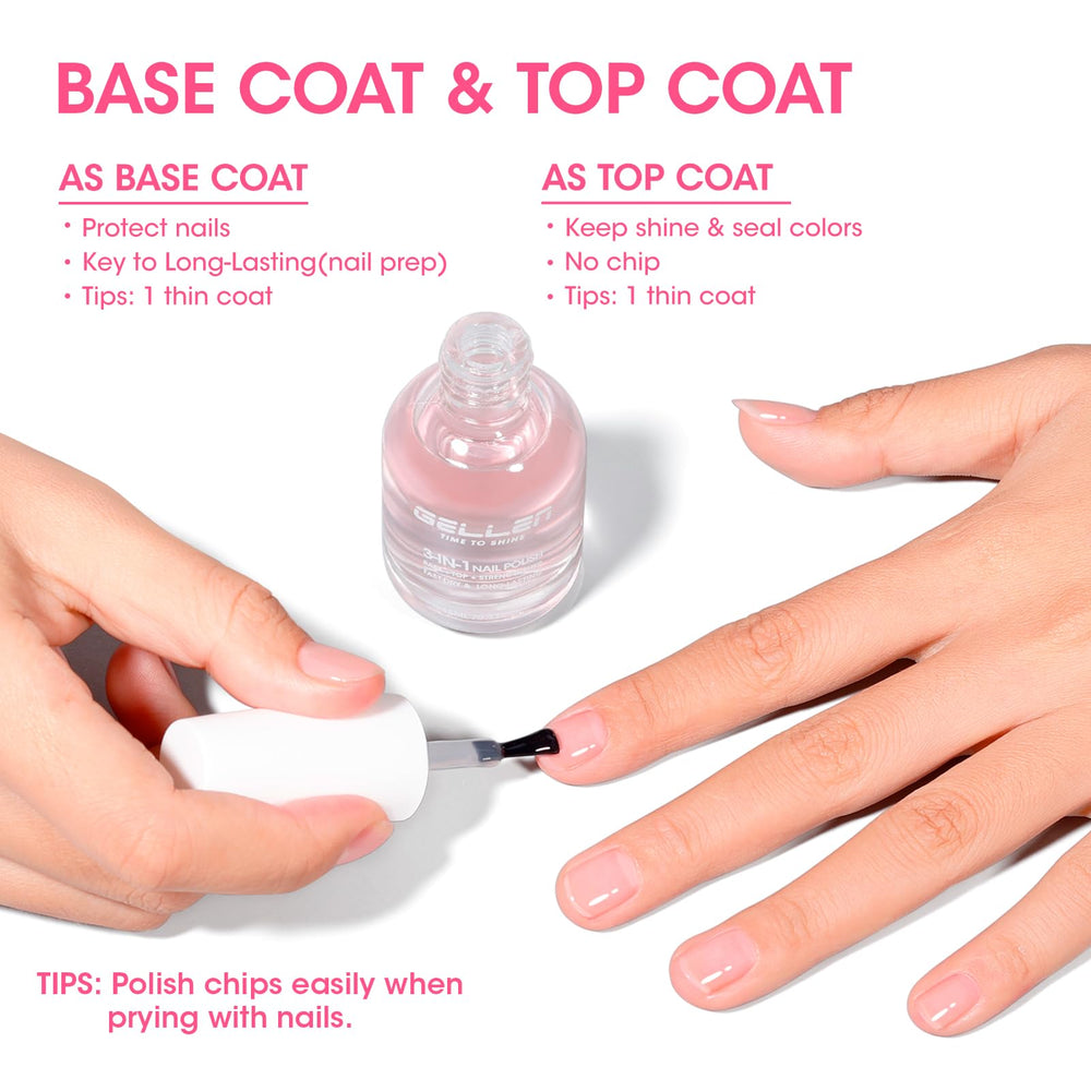 GELLEN close-up sheen on natural nail demonstrating durable glossy protection