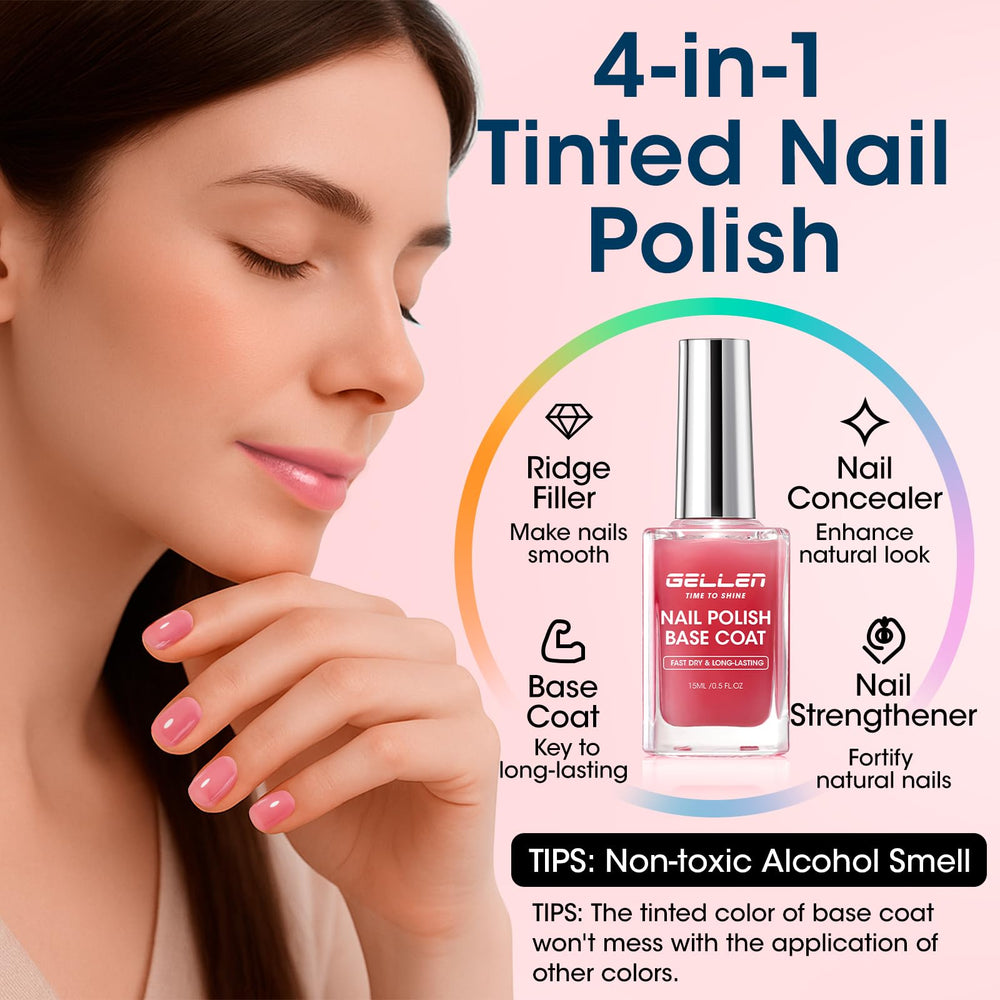 GELLEN close-up applying sheer red tint to improve nail tone and shine