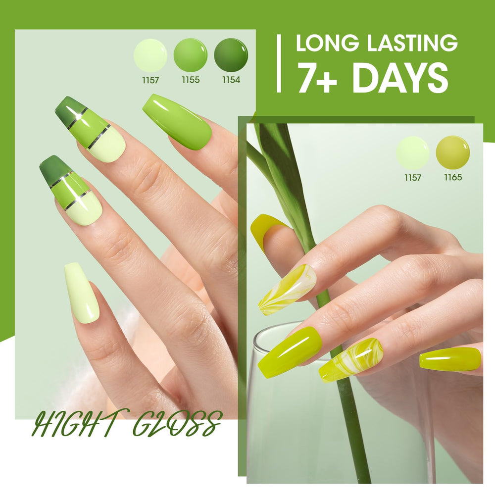 GELLEN color swatch strips on fingers to show shade comparison and choice