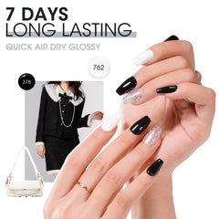 GELLEN color swatches on a nail wheel showcasing true shade payoff and pairing ideas