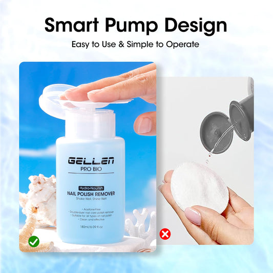 GELLEN dual‑phase texture in bottle with oil layer, showing nourishing formula