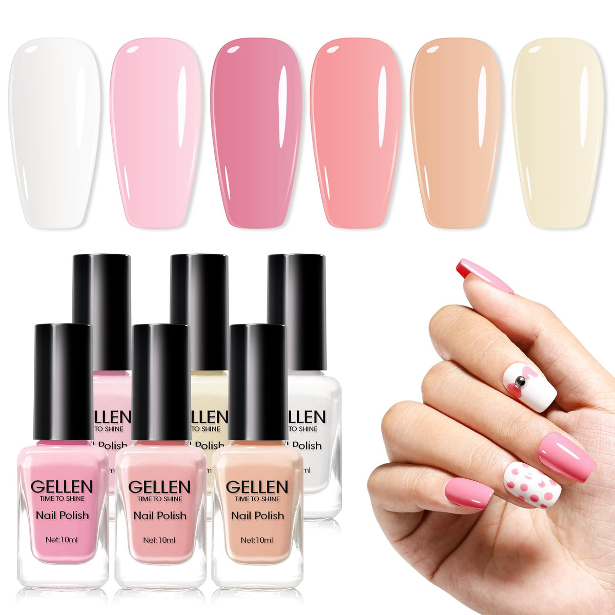 GELLEN front packaging showing nude pink polish and quick-dry benefit