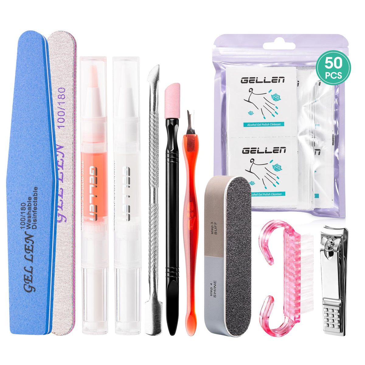 GELLEN front packaging showing full kit and travel convenience