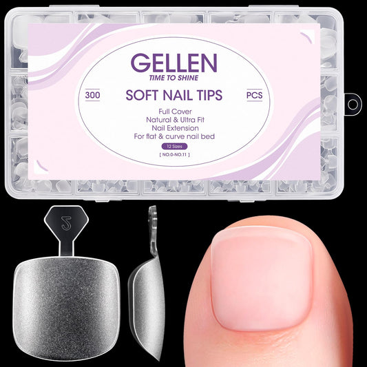 GELLEN front packaging showing 300pcs toe tips and brand for easy selection
