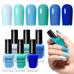 GELLEN front packaging showing six blue-teal bottles and easy selection benefit