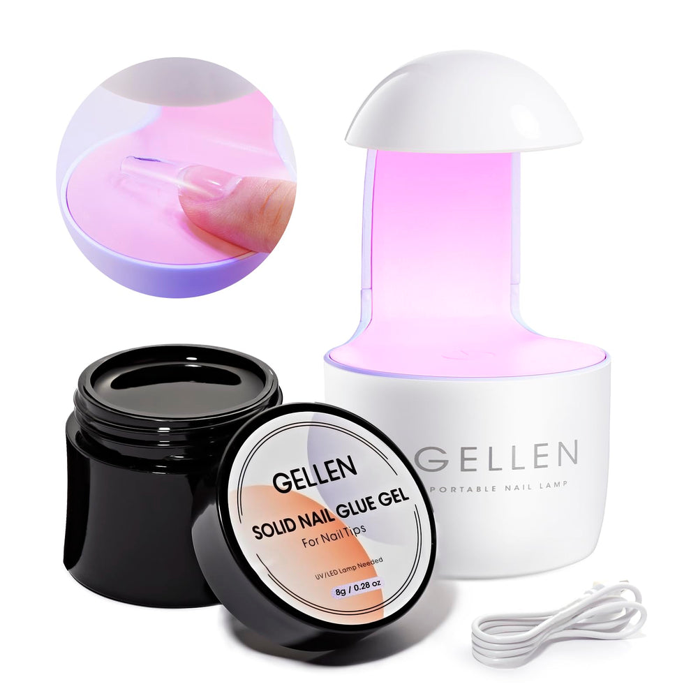 GELLEN front packaging showing kit contents and compact lamp benefit
