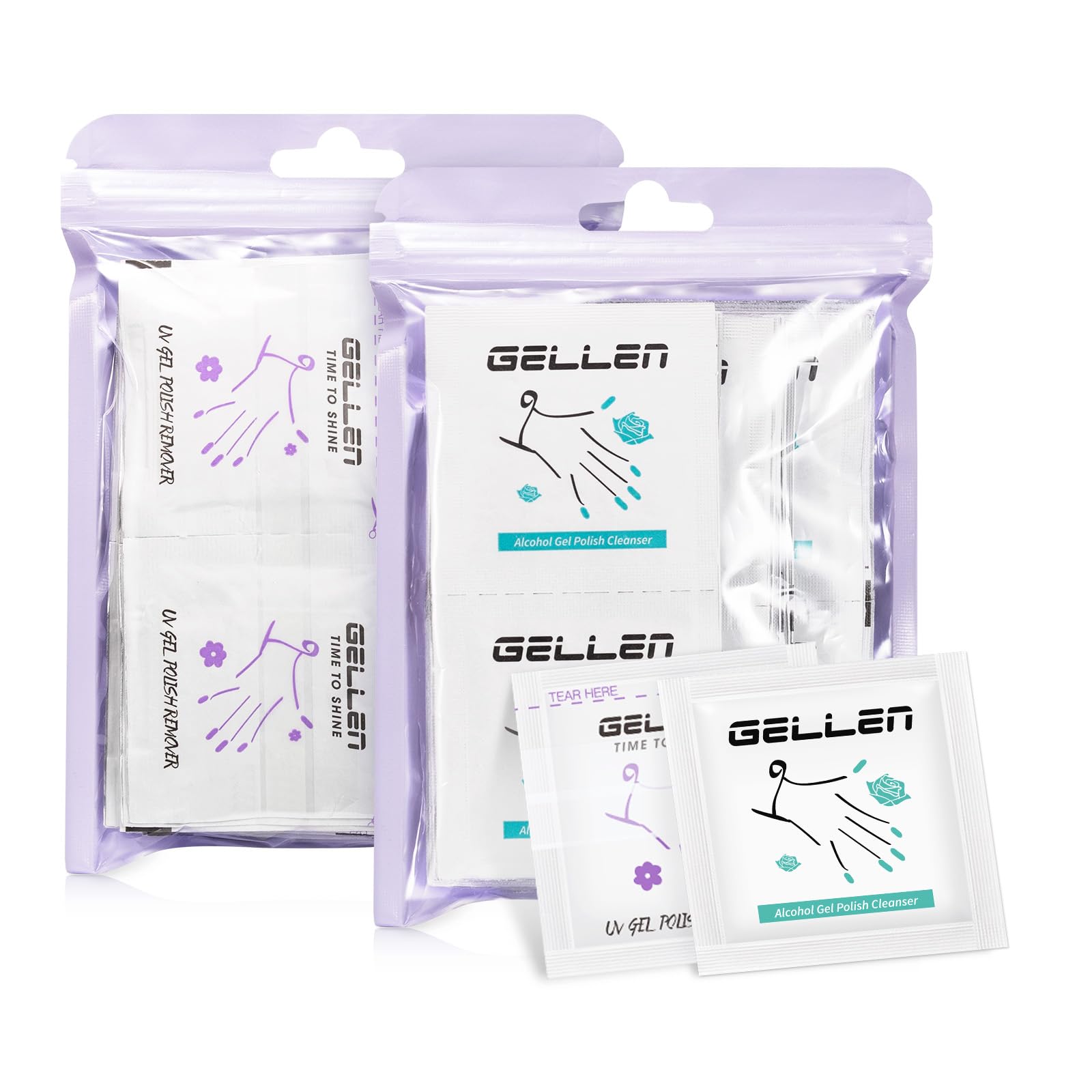 GELLEN front packaging showing 100 sealed pads and brand portability benefit