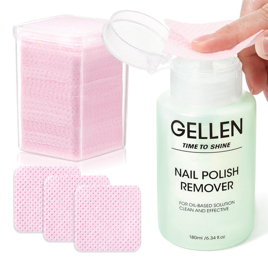 GELLEN front packaging showing bottle and wipes for neat polish removal