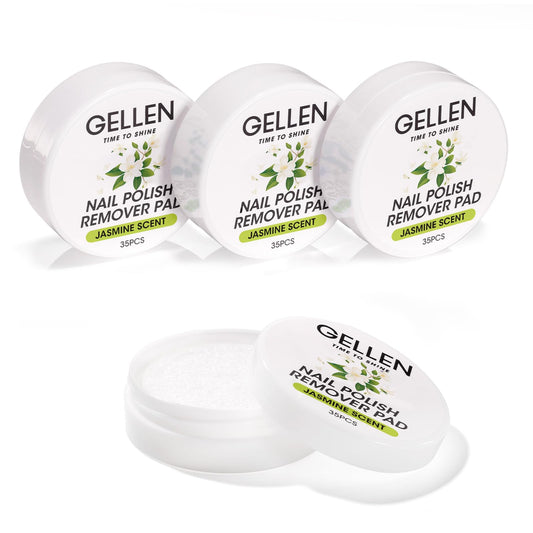 GELLEN front packaging showing 140 jasmine-scented pads and leak-proof box benefit travel convenience