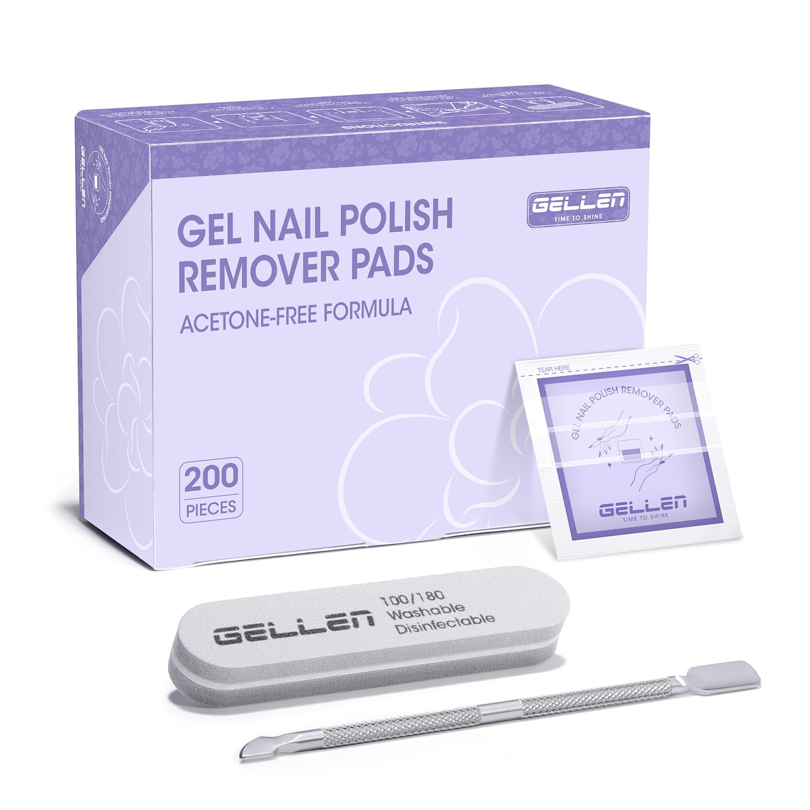 GELLEN front packaging showing 200 individually wrapped pads and benefits