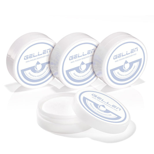 GELLEN front packaging showing 140 travel-friendly remover pads and no-leak design benefit