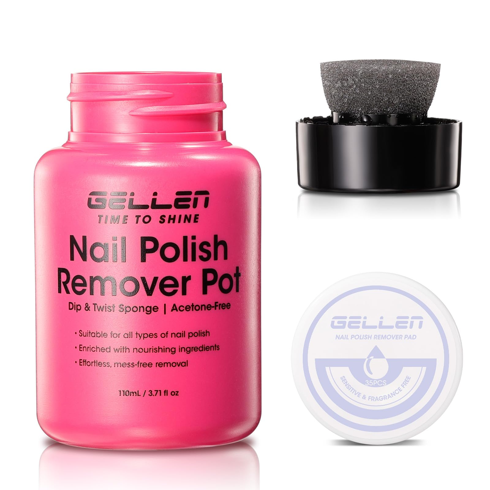 GELLEN front packaging showing jar and label, easy quick removal benefit
