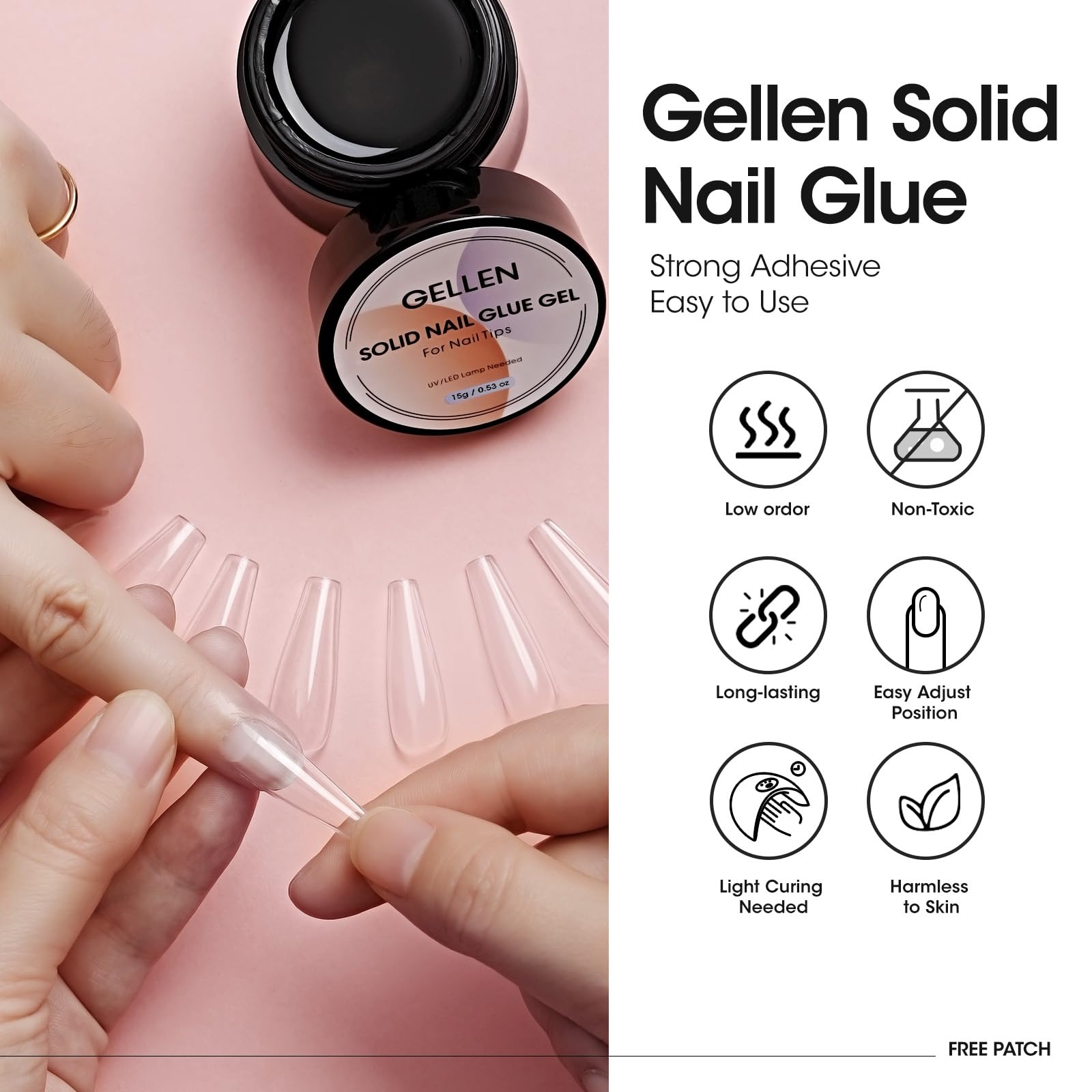 GELLEN brush applying gel to nail tip for precise placement benefit