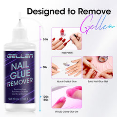 GELLEN glue dissolving before and after for quick cleanup