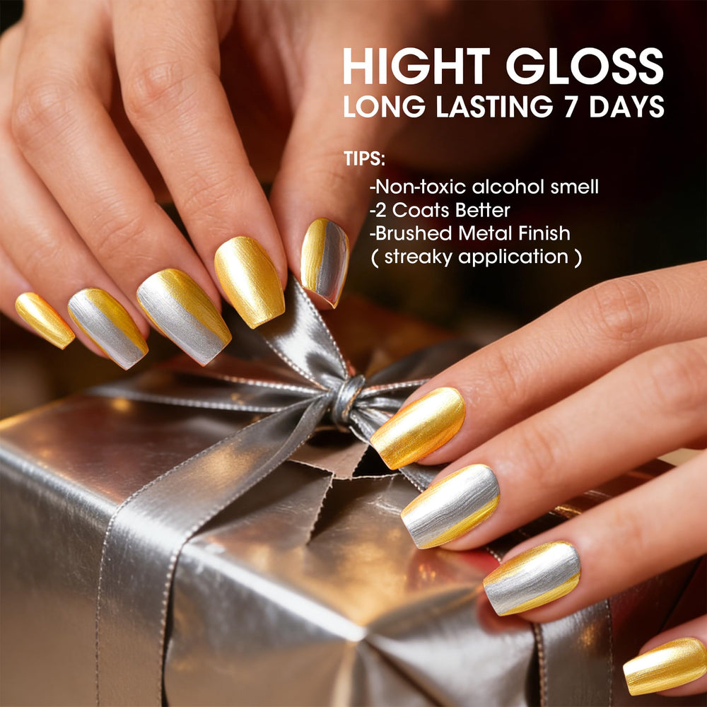 GELLEN gold close-up swatch highlighting intense metallic shine and high-coverage pigment