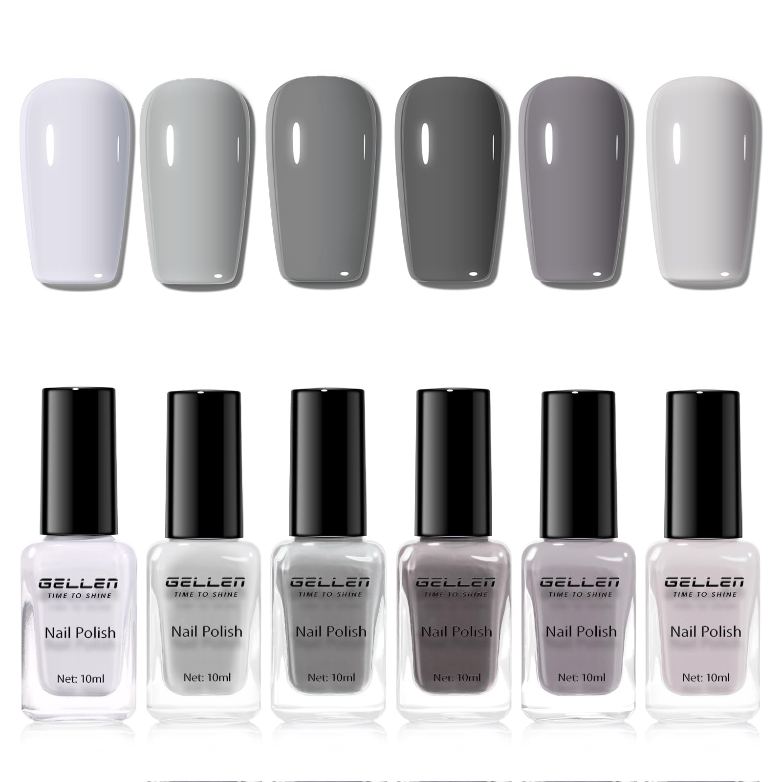 GELLEN front packaging showing six grey bottles and branding for easy selection