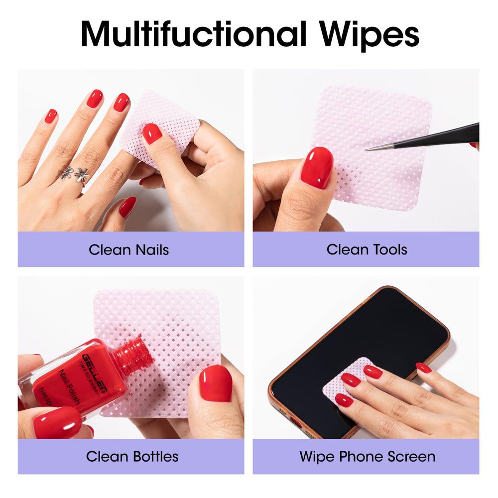 GELLEN hand using wipe removing polish for easy cleanup