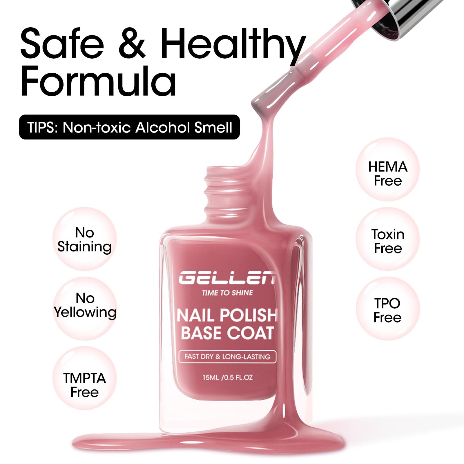 GELLEN bottle in hand for scale showing compact size and portability benefit